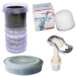 Bộ 4 thiết bị lọc nước LOẠI TỐT gồm: nấm sứ, lõi than 6 tầng, đá khoáng, vòi nước Bộ 4 thiết bị lọc nước LOẠI TỐT gồm: nấm sứ, lõi than 6 tầng, đá khoáng, vòi nước