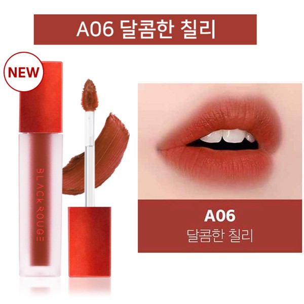 Hình ảnh Son kem lì mềm môi Black Rouge Air Fit Velvet Tint 3.5ml - A06: Brick Red: Đỏ cam đất