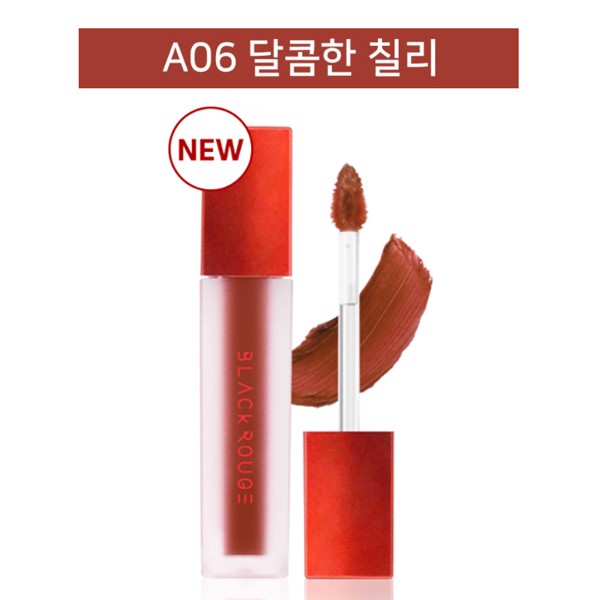 Hình ảnh Son kem lì mềm môi Black Rouge Air Fit Velvet Tint 3.5ml - A06: Brick Red: Đỏ cam đất
