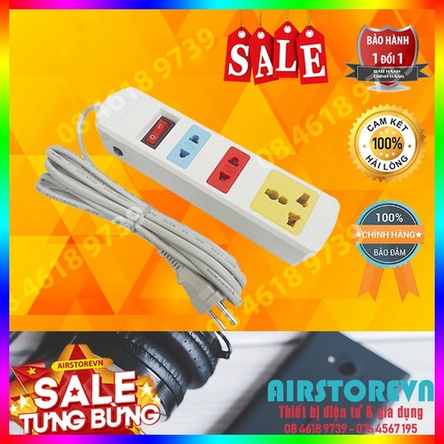 Ổ điện 3 lỗ cắm honjianda hjd 0313b-d 2500w chịu nhiệt đa năng dài 3m
