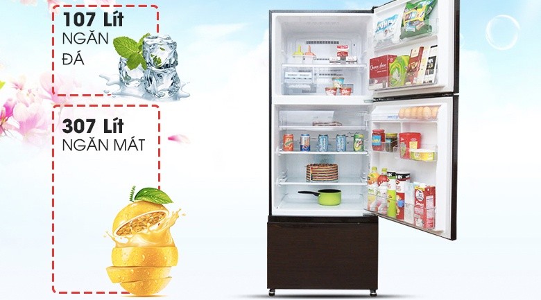 Dung tích 414 lít - Tủ lạnh Mitsubishi Electric Inverter 414 lít MR-V50EH-BRW Dung tích 414 lít - Tủ lạnh Mitsubishi Electric Inverter 414 lít MR-V50EH-BRW