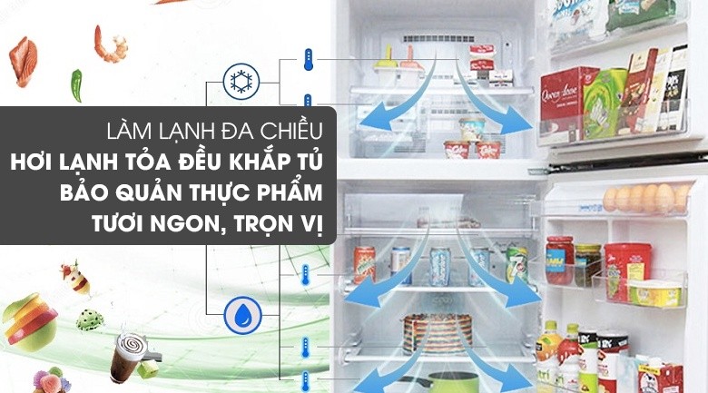 Tính năng làm lạnh đa chiều - Tủ lạnh Mitsubishi Electric Inverter 414 lít MR-V50EH-BRW Tính năng làm lạnh đa chiều - Tủ lạnh Mitsubishi Electric Inverter 414 lít MR-V50EH-BRW