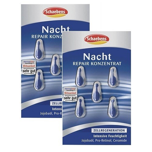 Set 02 vỉ serum tái tạo da ban đêm schaebens nacht repair konzentrat