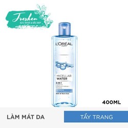 >> SO SÁNH GIÁ NƯỚC TẨY TRANG TƯƠI MÁT L’OREAL MICELLAR 400ML (STORE 5871,5873) | Shopee Lazada Sendo Tiki 47 Nước tẩy trang tươi mát da L'Oreal Paris 3-in-1 Micellar Water 400ml