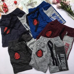 Quần bé trai lửng thun xược in giả túi sau quần short thun từ 7-15kg