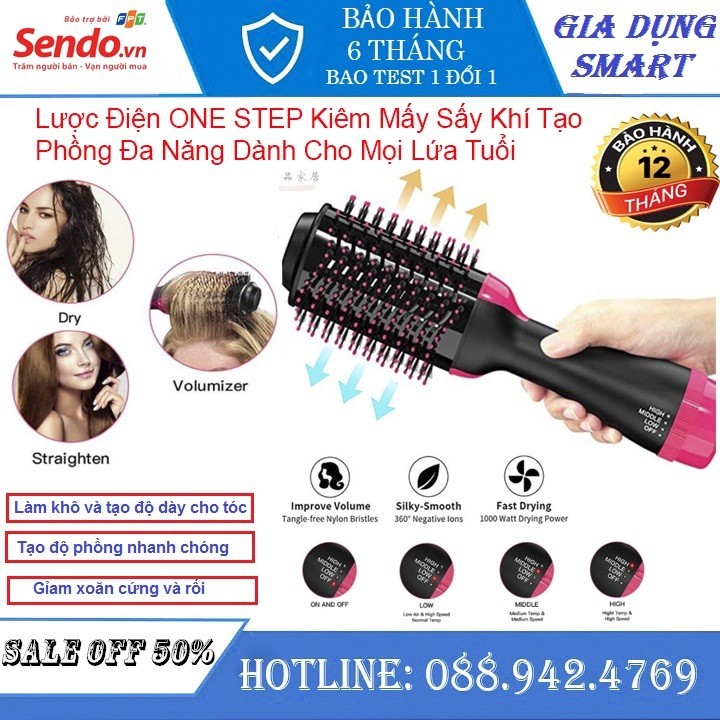 [ĐƯỢC KIỂM HÀNG] MÁY SẤY PHỒNG TÓC- LƯỢC UỐN PHỒNG TÓC ĐA NĂNG MA THUẬT - BẢO HÀNH 6 THÁNG - LƯỢC ĐIỆN TẠO KIỂU TÓC 2