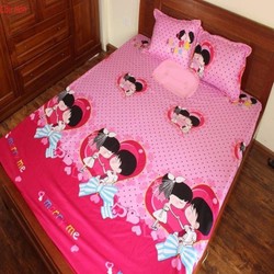bộ ga gối cotton poly đôi trai gái