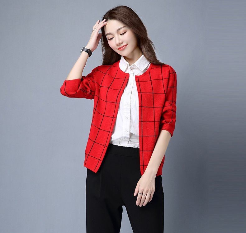 ÁO KHOÁC LEN VIỀN CARO