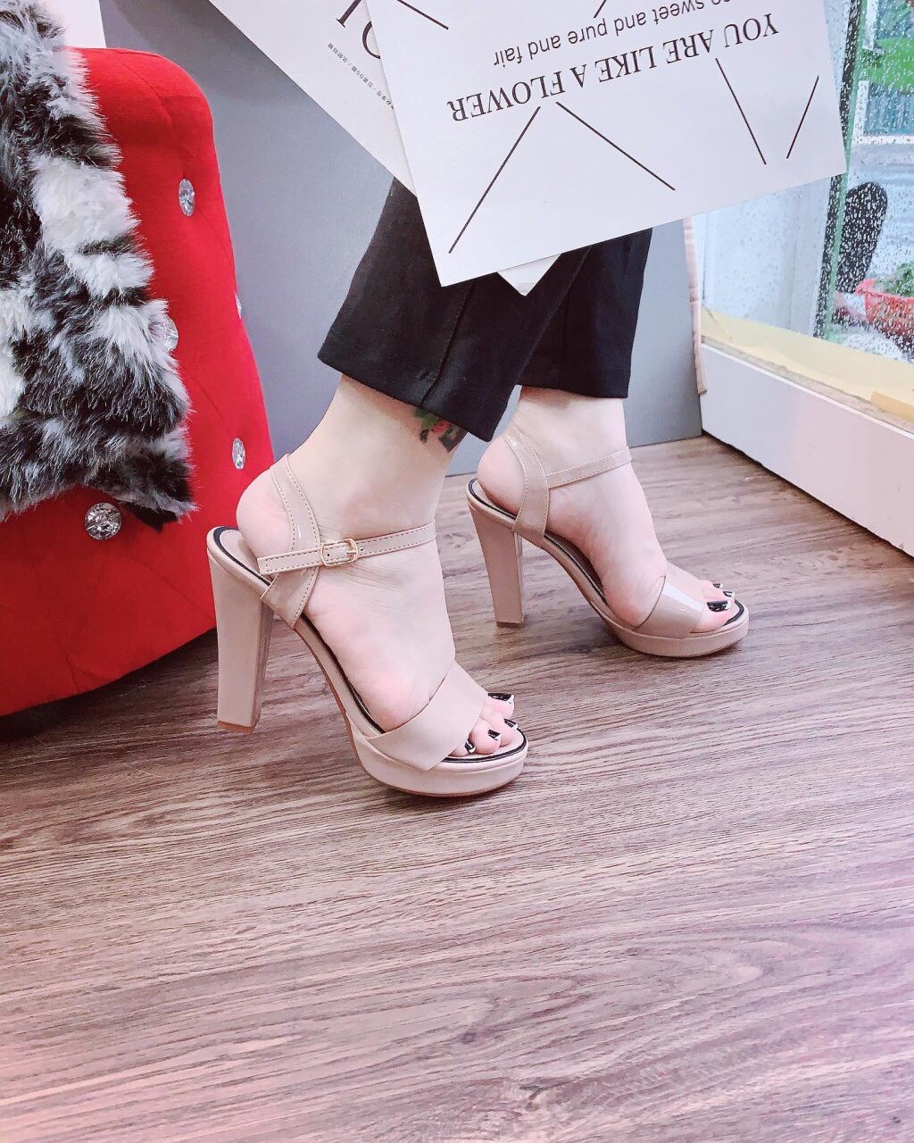 Giày sandanl cao gót viền loại xịn - dh36363 1