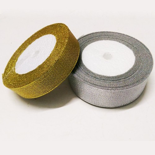 Cuộn ruy băng kim tuyến, ruy băng gói quà màu trơn - phụ kiện trang trí