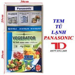 Tem Dán Tủ Lạnh PANASONIC Tặng Kèm Băng Keo 2 Mặt