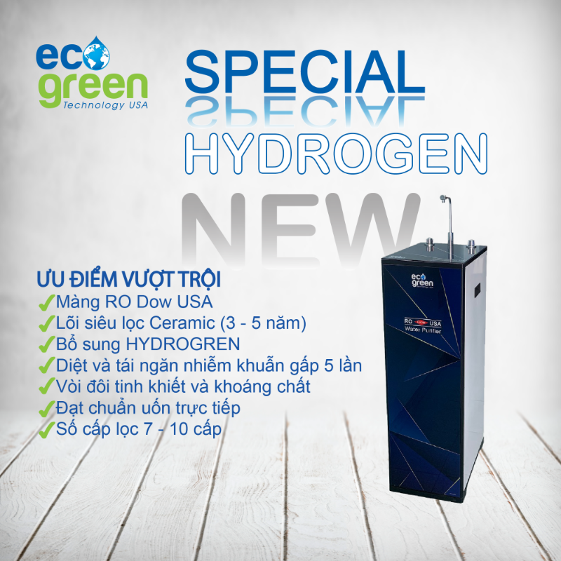 Máy lọc nước Eco Green Hydrogen 10 cấp UV