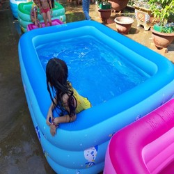 PHAO BƠI CHO BÉ | BỂ BƠI PHAO CHỮ NHẬT 2M5 – TẶNG BƠM ĐIỆN – PB2M5