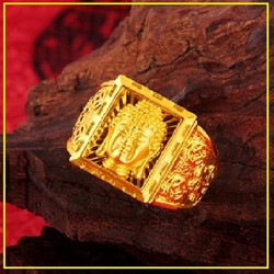 ĐƯỢC KIỂM HÀNG- NHẪN NAM TITAN PHẬT DI LẠC MAY MẮN BÌNH AN – PHONGTHUY5