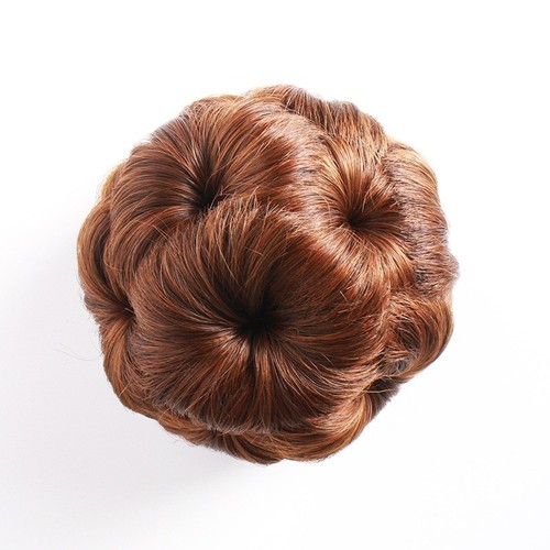 Tóc giả búi củ tỏi màu đen và nâu