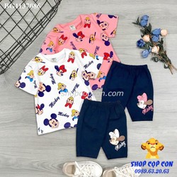 22-32kg. Bộ thun bé gái in hình chuột mikcey mimi – BG1137086