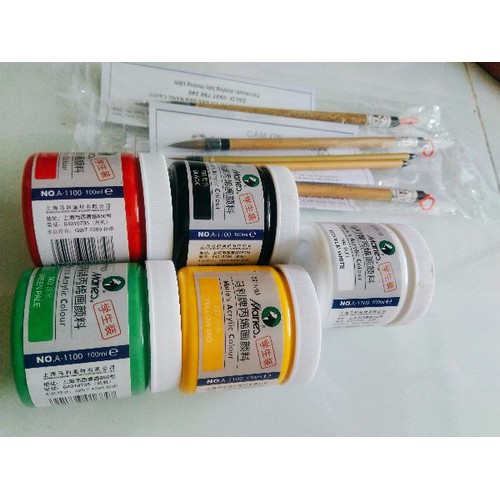 Combo bút cọ màu viết vẽ Dừa thư pháp Dưa hấu