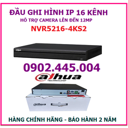 Đầu ghi hình 16 kênh dahua NVR5216-4KS2, hỗ trợ gắn 2 ổ cứng , gắn camera lên đến 12MP