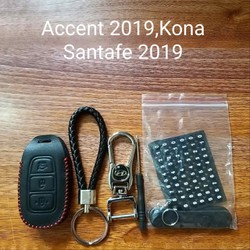 bao da chìa khoá ô tô hyundai accent 2019 - kona - santafe 2019 kèm móc khoá và thẻ ghi số điện thoại bao da chìa khoá ô tô hyundai accent 2019 - kona - santafe 2019 kèm móc khoá và thẻ ghi số điện thoại