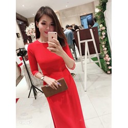 ÁO DÀI TRƠN MÀU ĐỎ – 23 ĐỎ TRÒN