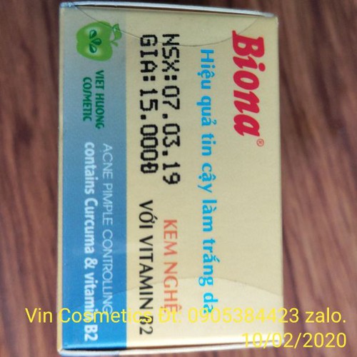 Kem nghệ Biona trị mụn thâm