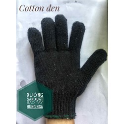 10 đôi bao tay len bảo hộ lao động màu đen 70g dày dặn giá tại xưởng – CD70