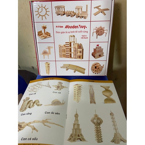 Bộ Xếp Hình 100 Chi Tiết – Wooden Toys – >>> top1shop >>> sendo.vn