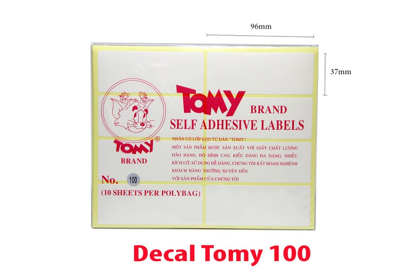 Giấy dán nhãn Tomy 100 37mm x 96mm