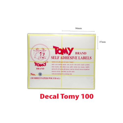 Giấy dán nhãn Tomy 100 37mm x 96mm