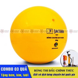 Bóng Chuyền Hơi Thi Đấu Combo 03 Quả Loại 200g và 250g – Tặng bơm tay mini, kim inox và lưới bóng – JATAN