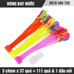 111 quả Bóng bay nước đã được lắp sẵn vào 3 chùm và 1 đầu nối vòi nước, Bóng nước chùm, Bong bóng nước – BBN111