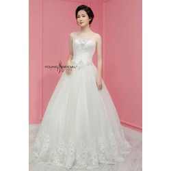 KRCC Elsa – Váy cưới Hàn Quốc Young Bridal – Free phụ kiện cưới gồm áo ngực, voan, tùng, giày cưới – KRCC Elsa