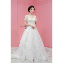 KRCC Bella – Váy cưới Hàn Quốc Young Bridal – Free phụ kiện cưới gồm áo ngực, voan, tùng, giày cưới – KRCC Bella