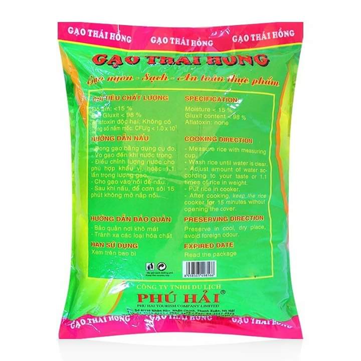 Gạo Thái Hồng Phú Hải số 1 gói 5Kg