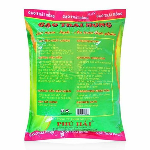 Gạo Thái Hồng Phú Hải số 1 gói 5Kg