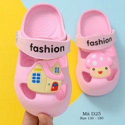 Dép bé gái sục nhựa cho bé gái dép đi nhà siêu nhẹ thời trang cao cấp D25 cho bé 1 – 4 tuổi – D25HONG
