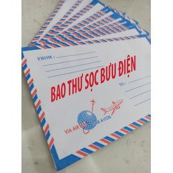 Combo 5 xấp bao thư bưu điện sọc - có keo