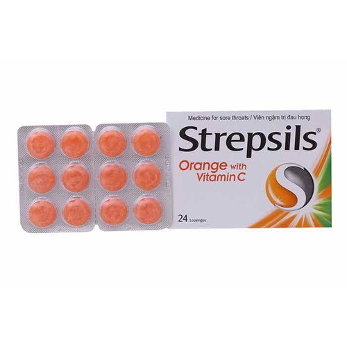 kẹo ngậm kháng khuẩn giảm ho STREPSILS 24 viên