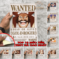 Bộ 10 Poster truy nã One Piece có số tiền truy nã cao nhất Hình dán tường Full HD mới 2020 – Bộ 10 Poster truy nã cao nhất