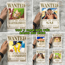Bộ 10 Poster lệnh truy nã Cựu Thất Vũ hải One Piece Hình dán tường Full HD mới 2020 – 10 poster cựu thất vũ hải