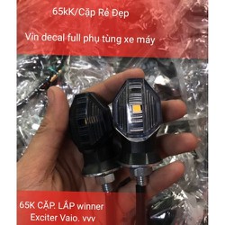 1 cặp Xi nhan ngắn vario, click, ex, winner x… mô tô Loại Ngắn sáng Vàng Hợp Pháp – Vindecal BD – LNVRO