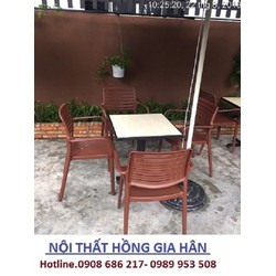Bộ bàn ghế cafe mây nhựa