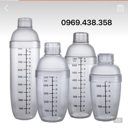 Bình shaker Bình lắc nhựa vạch đen