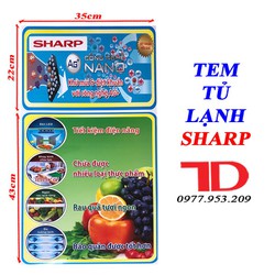 Tem dán Tủ Lạnh Sharp tặng kèm băng keo 2 mặt