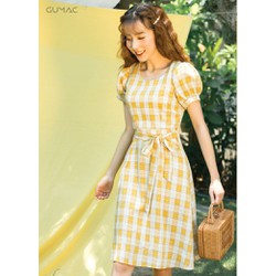 Đầm caro buộc eo GUMAC DA350_VANG – DA350_VANG