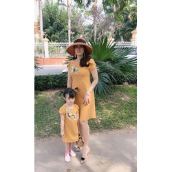 Đầm đôi mẹ và bé dự tiệc cao cấp ( kết hoa nổi sang trọng)