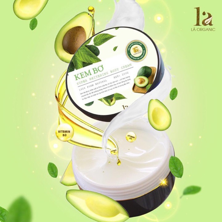 KEM DƯỠNG TRẮNG DA BODY BƠ LÁ ORGANIC - CHÍNH HÃNG