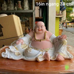 tượng Phật di lạc đá 16in ngang 38 cm