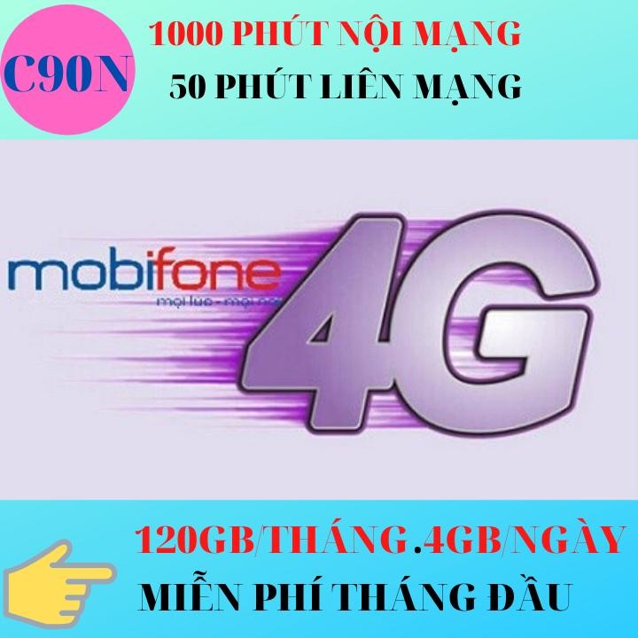 SIM 4G MOBI C90N - FREE THÁNG ĐẦU