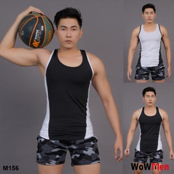 Áo Ba Lỗ Nam Tanktop Cổ Tròn Phối Màu Ôm Body Thun Lạnh – M156